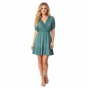 NWT Sadie & Sage Hope Green Tie Back Mini Dress